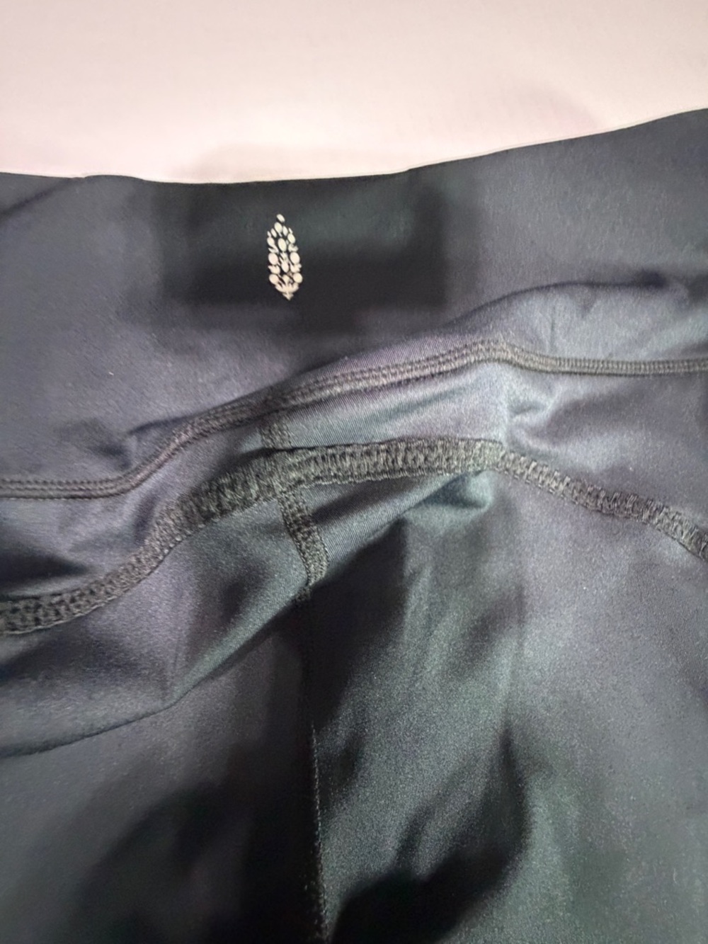 Free People Movement Black Cropped Leggings Braided Mesh Detail Large - Picture 7 of 8